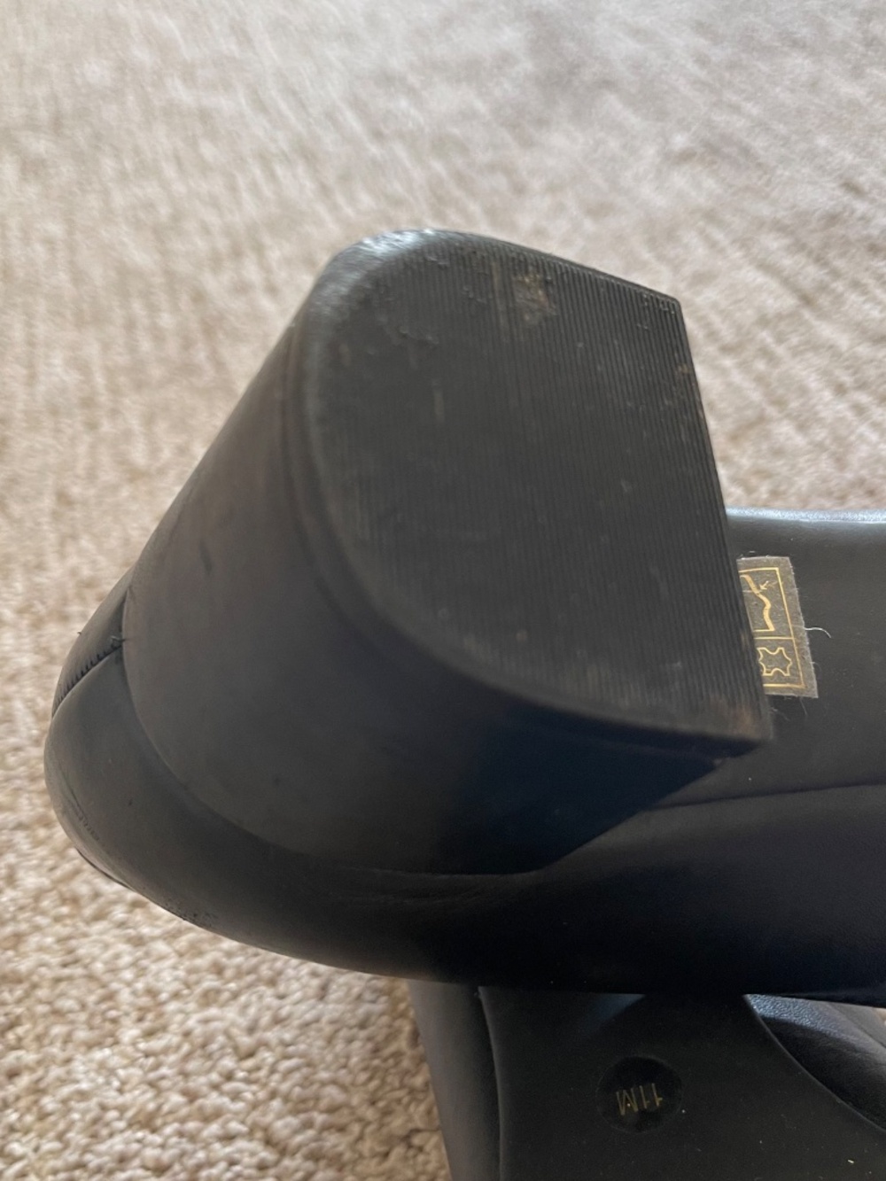 Tory Burch Black Leather Pumps Size 11 Logo Medallion Ballet Heels Like New - Picture 2 of 7